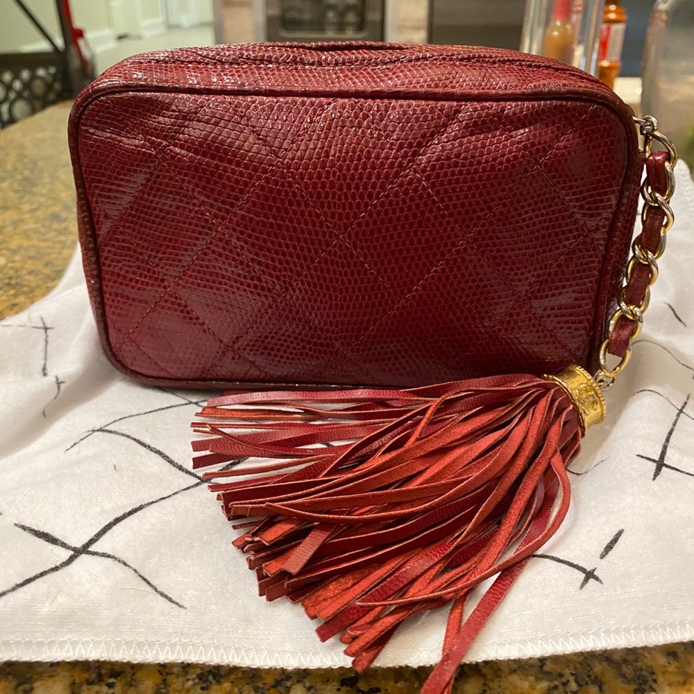 Chanel lizard clutch